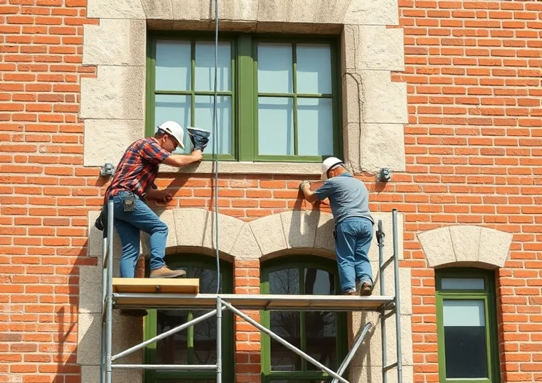 Ravalement de façade en pierre, nettoyage et application d'enduit